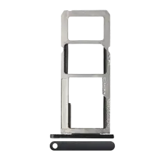Dual Sim Card Tray Compatible For Motorola Moto G6 Play / G6 Forge (XT1922 / 2018) (Black)