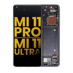 OLED Assembly With Frame Compatible For Xiaomi Mi 11 Pro / Mi 11 Ultra (Refurbished) (Black)
