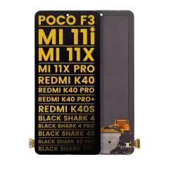 OLED Assembly Without Frame Compatible For Xiaomi Poco F3 / MI 11i  / MI 11X / MI 11X Pro / Redmi K40 / K40 Pro / K40 Pro+ / K40S / Black Shark 4 / Black Shark 4 Pro / Black Shark 4S / Black Shark 4S Pro / Black Shark 5RS (Refurbished) (All Colors)