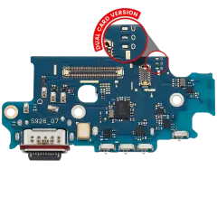 Charging Port Board With Sim Card Reader Compatible For Samsung Galaxy S24 Plus 5G (S9260) (Dual Card Version) (Premium)