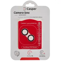 Casper Camera Lens Protector Compatible For iPhone 13 / 13 Mini (Red) (Clear)