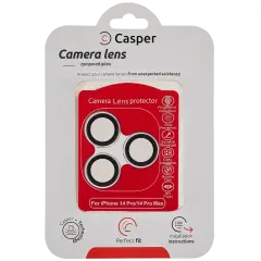 Casper Camera Lens Protector Compatible For iPhone 14 Pro / 14 Pro Max (Silver) (Clear)