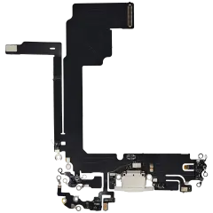 Charging Port Flex Cable Compatible For iPhone 15 Pro Max (Aftermarket Plus) (White Titanium)