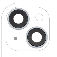 Back Camera Lens With Bracket & Bezel For iPhone 15 / 15 Plus (2 Piece Set) (Premium) (Blue)