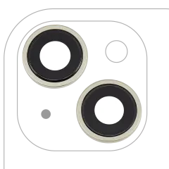 Back Camera Lens With Bracket & Bezel For iPhone 15 / 15 Plus (2 Piece Set) (Premium) (Yellow)