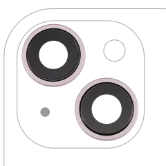 Back Camera Lens With Bracket & Bezel For iPhone 15 / 15 Plus (2 Piece Set) (Premium) (Pink)
