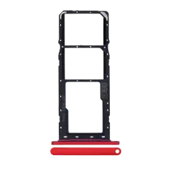 Dual Sim Card Tray Compatible For Motorola Moto G8 Power Lite (XT2055 / 2020) (Red)