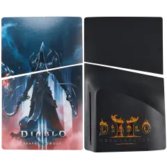 Faceplate Cover (Top & Bottom) Compatible For Sony PlayStation 5 Slim Disc Edition (Diablo Reaper Of Souls)