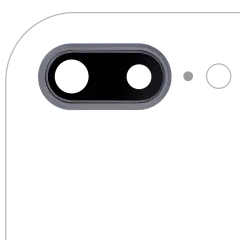 Back Camera Lens With Bracket & Bezel Compatible For iPhone 8 Plus (Aftermarket Plus) (Space Gray) (10 Pack)