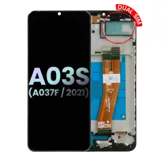 LCD Assembly With Frame Compatible For Samsung Galaxy A03s (A037F / 2021) (Dual Sim) (Type C Frame) (Service Pack) (All Colors)