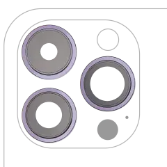 Back Camera Lens With Bracket & Bezel For iPhone 14 Pro / 14 Pro Max (Deep Purple) (3 Piece Set) (Aftermarket Plus)