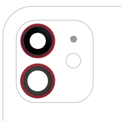 Back Camera Lens With Bracket & Bezel For iPhone 12 / 12 Mini (Aftermarket Plus) (Red)