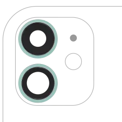 Back Camera Lens With Bracket & Bezel For iPhone 11 ( 2 Piece) (Aftermarket Plus) (Green)