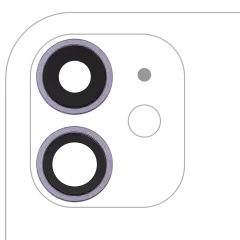 Back Camera Lens With Bracket & Bezel For iPhone 11 ( 2 Piece) (Aftermarket Plus) (Purple)