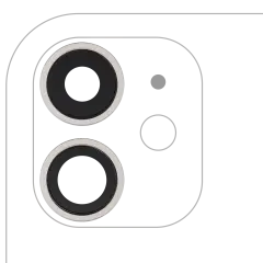 Back Camera Lens With Bracket & Bezel For iPhone 11 ( 2 Piece) (Aftermarket Plus) (White)