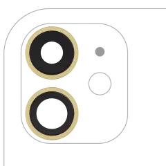 Back Camera Lens With Bracket  & Bezel For iPhone  11 ( 2 Piece) (Aftermarket Plus) (Yellow)