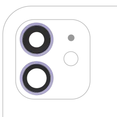 Back Camera Lens With Bracket & Bezel For iPhone 12 / 12 Mini (Aftermarket Plus) (Purple)