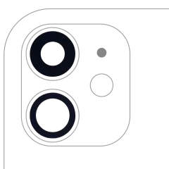 Back Camera Lens (Glass Only) With Adhesive For iPhone 11 (2 Piece Set) (10 Pack) (Aftermarket Plus)