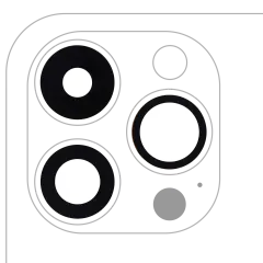 Back Camera Lens (Glass Only) With Adhesive For iPhone 14 Pro / 14 Pro Max (3 Piece Set) (Aftermarket Plus) (10 Pack)