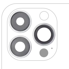 Back Camera Lens With Bracket & Bezel For iPhone 13 Pro / 13 Pro Max (Silver) (Real Sapphire / Premium)