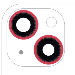 Back Camera Lens With Bracket & Bezel For iPhone 13 / 13 Mini ( 2 Piece) (Real Sapphire / Premium) (Red)