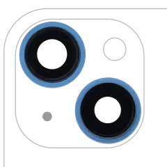 Back Camera Lens With Bracket & Bezel For iPhone 13 / 13 Mini ( 2 Piece) (Real Sapphire / Premium) (Blue)