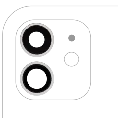 Back Camera Lens With Bracket & Bezel For iPhone 12 / 12 Mini (Aftermarket Plus) (White) (10 Pack)