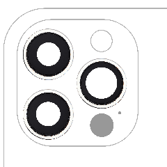 Back Camera Lens With Bracket & Bezel For iPhone 12 Pro (3 Piece Set) (Aftermarket Plus) (Silver)