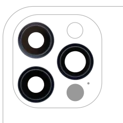 Back Camera Lens With Bracket & Bezel For iPhone 12 Pro (3 Piece Set) (Aftermarket Plus) (Pacific Blue)