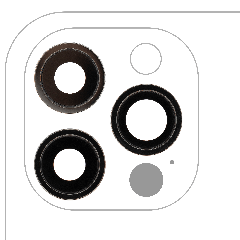 Back Camera Lens With Bracket & Bezel For iPhone 12 Pro (3 Piece Set) (Aftermarket Plus) (Graphite)