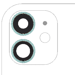 Back Camera Lens With Bracket & Bezel For iPhone 11 ( 2 Piece) (Real Sapphire / Premium) (Green)