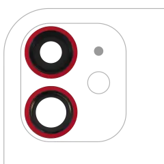 Back Camera Lens With Bracket & Bezel For iPhone 11 ( 2 Piece) (Real Sapphire / Premium) (Red)