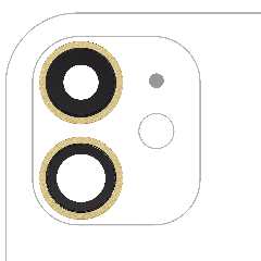 Back Camera Lens With Bracket  & Bezel For iPhone  11 ( 2 Piece) (Real Sapphire / Premium) (Yellow)