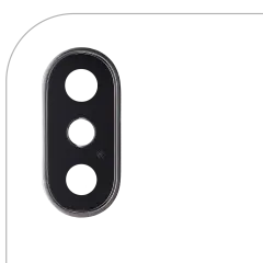 Back Camera Lens With Bracket & Bezel Compatible For iPhone X (Silver) (Real Sapphire l Premium)