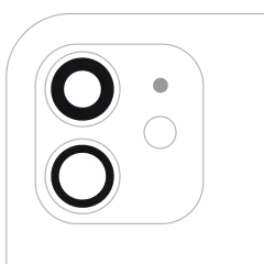 Back Camera Lens (Glass Only) With Adhesive For iPhone 12 / 12 Mini (2 Piece Set) (Premium) (Real Sapphire)