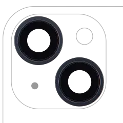 Back Camera Lens With Bracket & Bezel For iPhone 14 / 14 Plus (2 Piece Set) (Aftermarket Plus) (Midnight)