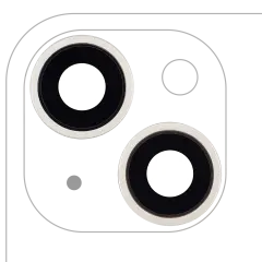 Back Camera Lens With Bracket & Bezel For iPhone 14 / 14 Plus (2 Piece Set) (Aftermarket Plus) (Starlight)