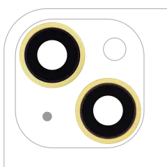 Back Camera Lens With Bracket & Bezel For iPhone 14 / 14 Plus (2 Piece Set) (Aftermarket Plus) (Yellow)