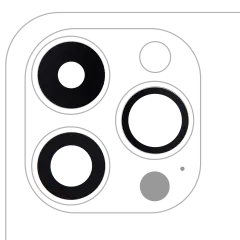 Back Camera Lens (Glass Only) With Adhesive For iPhone 14 Pro / 14 Pro Max (3 Piece Set) (Premium) (Real Sapphire)