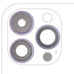 Back Camera Lens With Bracket & Bezel For iPhone 14 Pro / 14 Pro Max (Deep Purple) (3 Piece Set) (Premium)