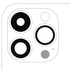 Back Camera Lens (Glass Only) With Adhesive For iPhone 14 Pro / 14 Pro Max (3 Piece Set) (Aftermarket Plus)