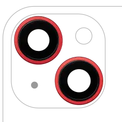 Back Camera Lens With Bracket & Bezel For iPhone 14 / 14 Plus (2 Piece Set) (Premium) (Red)