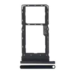 Dual Sim Card Tray Compatible For Motorola Moto G8 Play (XT2015 / 2019) (Black Onyx)