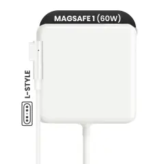 60W MagSafe 1 Power Adapter With Cable (L-Style) For MacBook (OEM Pull Grade: New)