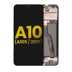 LCD Assembly With Frame Compatible For Samsung Galaxy A10 (A105 / 2019) (International Dual Sim Version) (Refurbished) (Black)