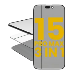 3 in 1 (Glass With OCA Pre-Installed + Polarizer Film ) For iPhone 15 Pro Max (OCA Master) (2 Pack)