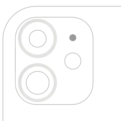 Back Camera Bezel Ring Only For iPhone 11 / 12 / 12 Mini (White) (2 Piece Set) (10 Pack)