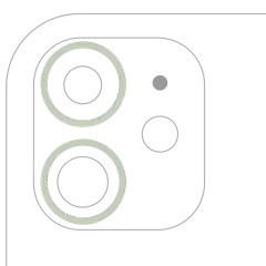 Back Camera Bezel Ring Only For iPhone 11 (Green) (2 Piece Set) (10 Pack)