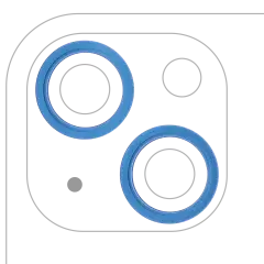 Back Camera Bezel Ring Only For iPhone 13 / 13 Mini (Blue) (2 Piece Set)