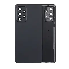 Back Cover Glass With Camera Lens Compatible For Samsung Galaxy A52 4G (A525 / 2021) (Aftermarket Plus) (Black)